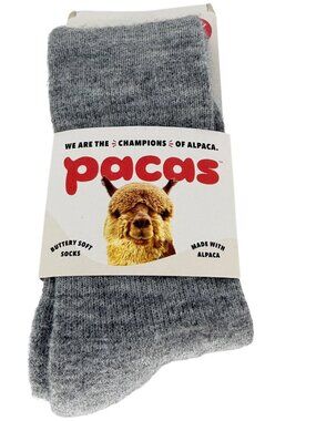 Pacas Womens Buttery Soft Alpaca Blend Crew Socks S-M Gray